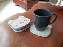 Load image into Gallery viewer, Cute Kitty Cat Coaster Set - 3 Concrete Drink Coasters - Rootshell Planters