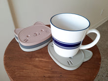 Load image into Gallery viewer, Cute Kitty Cat Coaster Set - 3 Concrete Drink Coasters - Rootshell Planters