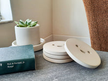 Load image into Gallery viewer, Cute Happy Coaster Set - 4 Smiley Face Concrete Drink Coasters - Rootshell Planters